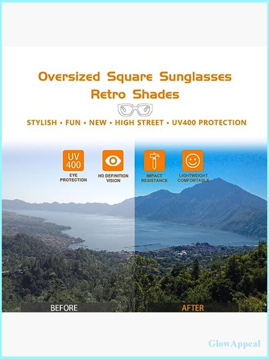 Chunky Oversized Square Sunglasses UV400 Protection